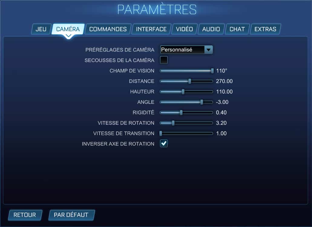 Rocket League Les meilleurs paramètres de caméra (joueurs pro)